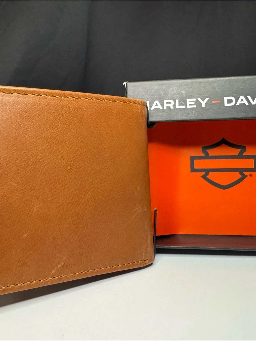 Harley-Davidson Brown Leather Bifold Wallet with Embossed Logo